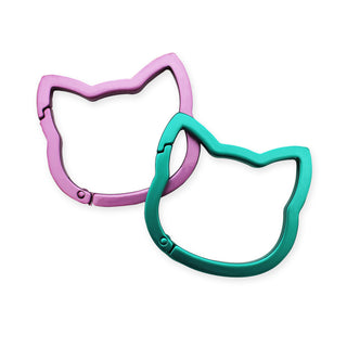 Mousqueton Chat Rose et Turquoise