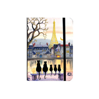 Carnet avec élastique A6 Chats noirs de Paris