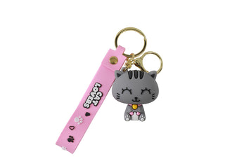 Porte Clef Chat Gris