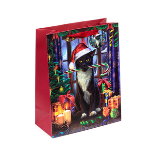 Grand Sac Cadeau Noël Chat