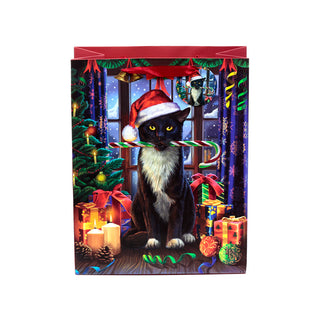 Grand Sac Cadeau Noël Chat - vue 2