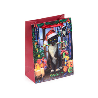 Sac Cadeau Moyen Noël Chat