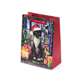 Sac Cadeau Moyen Noël Chat - vue 3