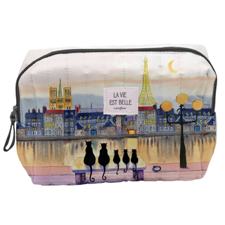 Grande Trousse Matelassée Chats Noirs de Paris