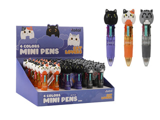 Stylo Chat Quatre Couleurs Mini