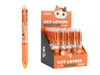 Stylo Chat Quatre Couleurs Tri Color