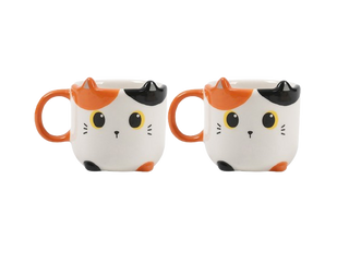 Double Tasse Chat Multicolor